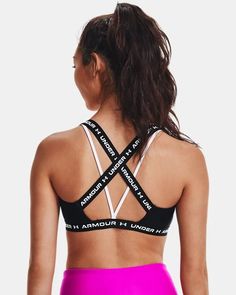 Women's UA Crossback Low Sports Bra Under Armour Bra, Padded Sports Bra, Support Bras, Sport Bh, Black Sports Bra, Sport Bra, Under Armour Women, Sportswear Women, Sports Women