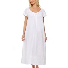 This soft 100 percent cotton poplin nightgown for women from Alexander Del Rossa is comfortable, durable, and classy. Made from a premium 100% cotton fabric, this women's vintage looking nightgown is breathable and easy on the skin. Designed with you in mind, this victorian nightgown is perfect for lounging around the house - even when guests are present. Cotton lace trim adorn the neckline and narrow lace trim the short sleeve cuffs. Front and back both gathered flowing into a long A-line gown Old Lady Nightgown, Long Night Dress, Victorian Nightgown, Night Gowns, Cotton Nightgown, One Piece Clothing, Women's Nightgowns, Nightgowns For Women, Lace Inset