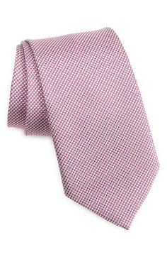 A richly textured design brings understated detail to a sophisticated tie crafted from pure Italian silk. 3 1/4" width; 58" length 100% silk Dry clean Made in the USA of imported fabric Elegant White Ties For Workwear, Elegant White Ties For Work, Silk Ties For Work, Elegant Suit And Tie Accessories For Business In Spring, Elegant Spring Business Suit And Tie Accessories, Elegant Silk Ties With Silk Mark Certification, Elegant Silk Mark Certified Formal Ties, Elegant Silk Mark Certified Ties, Elegant Formal Silk Mark Certified Ties