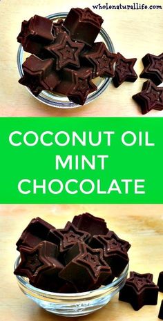 coconut oil mint chocolate in a glass bowl