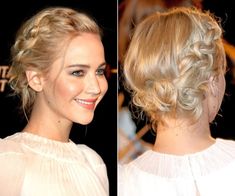 Jennifer Lawrence's Crown Braid Jennifer Lawrence Hair, Red Carpet Hair, Cute Braided Hairstyles, Short Braids, Hello Gorgeous, Party Hairstyles