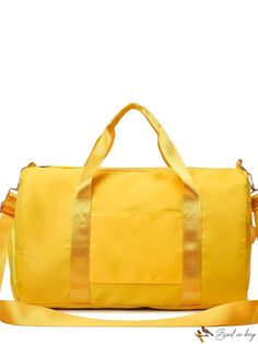 BirdinBag - Stylish Neon Yellow Duffel Bag: Sleek Design, Maximum Convenience Yellow Pattern, Handle Bag, Neon Yellow, Duffel Bag, Sleek Design, Sleek, Neon, Yellow, Fabric