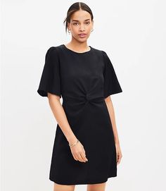 760823 Flutter Sleeve Dress Short, Black Flutter Dress, Flutter Dress Women, Black Halter Dress, Exclusive Clothing, Flounced Dress, Petite Pants, Petite Tops, Casual Work Outfits