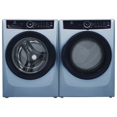 the front load washer and dryer are shown in light blue, which is also available