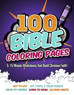 the front cover of an adult bible coloring book, featuring colorful crayons and pencils