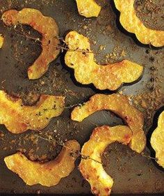 roasted squash on a baking sheet ready to be cooked