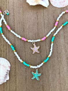 Anklets are waterproof and are perfect for surfing, swimming, walking, and everyday use.  The perfect gift for: -Mom -Sister -Wife -Best Friend -That special someone -beach lovers -outdoorsy people -fashion icons -yourself +Add a private comment for special sizing or instructions Please message the seller with any questions!! White Starfish Charm Anklet For Beach, White Beach Anklets With Starfish Charm, White Starfish Anklets For Beach, Starfish Charm Anklets For Beach Vacation, Starfish Charm Anklet For Vacation, Starfish Shaped Beaded Bracelets For Beach, Colorful Starfish Beaded Bracelets For Beach, Vacation Anklets With Starfish Charm For Beach Season, Colorful Beaded Starfish Bracelets For Beach