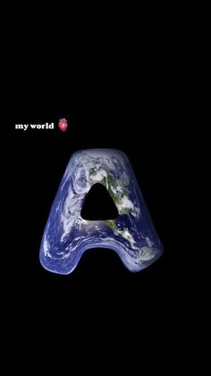 the earth as seen from space, with an apple logo in the center and my world written on it