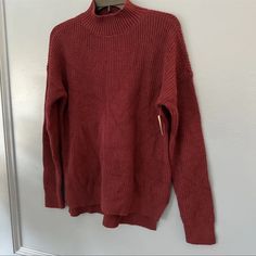 Brand New With Tags. Questions? Leave A Comment! Red Textured Knit Sweater For Layering, Red Winter Sweater For Layering, Red Sweater For Winter Layering, Trendy Red Sweater For Fall, Burgundy Crew Neck Sweater For Fall, Casual Burgundy Crew Neck Sweater, Heather Maroon Long Sleeve Top For Fall, Red Soft Knit Sweater For Fall, Trendy Red Soft Knit Sweater