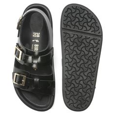 Cannes Natural Leather Black Double Strap Footbed Sandals With Leather Sole, Black Leather Double Strap Footbed Sandals, Classic Black Double Strap Sandals, Luxury Black Footbed Sandals, Modern Leather Slides With Buckle Closure, Black Double Strap Sandals With Rubber Sole, Modern Black Slides With Buckle Closure, Classic Black Footbed Sandals With Buckle Closure, Classic Black Sandals With Buckle Closure