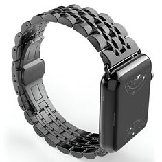 The Sierra stainless steel Apple band + case is integrated and creates a unique style suitable for anyone that wants to give a classic look to their iWatch. The Sierra apple watch strap protects your watch completely. Compatible with all apple watch series and easily adjusted to suit most wrist sizes. Features: High hardness wear-resistant steel does not scratch. Triple safety folding clasp and push-piece opening mechanism. The band comes with watch lugs on both ends, which locks onto the watch easily. Band interfaces precisely and securely. Easy and direct installation and removal. Adopt unique triple safety folding clasp, firmly closed, and prevents loosening automatically, easy to take on / off Stainless steel band with fine buffing and brushed finish, it gives a classy look to your App Adjustable Black Metal Watch Bands, Modern Rectangular Stainless Steel Apple Watch Band, Black Metal Watch Bracelet Strap, Black Metal Watch Accessories With Bracelet Strap, Black Metal Bracelet Strap For Watch, Modern Black Metal Watch Bands, Modern Rectangular Stainless Steel Watch Bands, Modern Stainless Steel Rectangular Watch Bands, Black Stainless Steel Bracelet Strap Watch Band