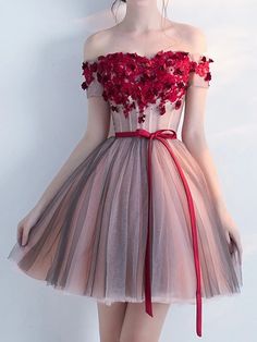 A-Line Cocktail Dresses Party Dress Valentine's Day Homecoming Short / Mini Short Sleeve Off Shoulder Pink Dress Tulle with Bow(s) Appliques 2024 2024 - $81.99 Off Shoulder Pink Dress, Pink Dress Tulle, Valentine's Day Dress, Mini Prom Dresses, A Line Cocktail Dress, Valentines Day Dresses, Dress Off Shoulder, Dresses Quinceanera, Dress Tulle