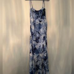 High Low Bebe Dress Nwt Blue Maxi Dress For Beach, Blue Maxi Dress For The Beach, Flowy Blue Lined Dress, Blue Lined Sundress Maxi Dress, Blue Lined Maxi Dress For Brunch, Lined Blue Maxi Dress For Brunch, Blue Sleeveless Maxi Dress, Sleeveless Blue Maxi Dress, Blue Long Lined Dress