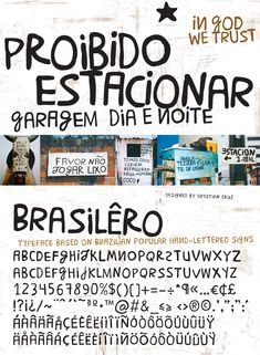 a poster with different types of letters and numbers on it's back side, including the words proibio estdiconar garrema e notte