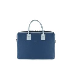 DAN briefcase is made of smooth leather in blue with light-blue add-ons. It has multiple pockets to keep all your essentials secure and a detachable shoulder strap. These articles are made in very small runs! Keeping it limited means that you'll be one of a few all over the world to own one. Enjoy WORLDWIDE SHIPPING, FREE to most of the country! . . Read MORE for additional details! + CHARACTERISTICS of DENIS COLOURS ⁃Blue smooth calfskin leather with light-blue add-ons ⁃Fully lined w. leather ⁃ Blue Rectangular Briefcase With Luggage Sleeve, Blue Travel Briefcase Rectangular Shape, Blue Rectangular Laptop Bag For Business, Blue Rectangular Laptop Bag For Office, Blue Rectangular Business Laptop Bag, Modern Blue Briefcase, Blue Satchel With Luggage Sleeve For Daily Use, Blue Business Bag With Luggage Sleeve, Luxury Blue Briefcase For Office