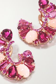 Rose gold Blaze 18-karat rose gold multi-stone earrings | GARRARD | NET-A-PORTER Fancy Soap, Prom 2024, Gorgeous Jewelry, Jewelry Inspo, Pink Opal, Matching Necklaces, Multi Stone, Cute Earrings, Stone Earrings