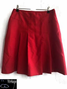 70s skirt red miniskirt pleated school girl skirt size S -m Condition good Indian Summer Dress, 70s Skirt, Vintage Dress 70s, Red A, Lined Skirt, Pleated Dress, Vintage Tops, Stretchy Material, Pleated Skirt