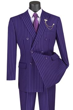 1920s Mens Clothing, Double Breasted Pinstripe Suit, 1920s Costume, Suit Purple, Stripe Suit, Cheap Suits, Suit Man, Traditional Suit, Purple Suits