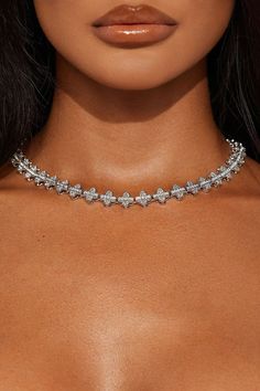 Available In Silver. Single Chain Necklace Statement Rhinestone Detail Imported | Iced Out Tennis Chain Necklace in Silver by Fashion Nova Necklace Statement, Silver Chain Necklace, Accessories Necklace, Silver Fashion, Fashion Nova, Going Out, Statement Necklace