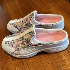 Nwot Easy Spirit Traveltime Clog Size Womens 6.5 M Color White With Multi Color Floral Man Made Uppers Slip On With Rounded Toe Orthotic Friendly Removable Sock Liner Arch Support Rubber Outsole All Day Wear, Highly Rated New Condition Offer Welcome Spring Slip-resistant Slip-on Clogs, Spring Slip-on Slip-resistant Clogs, White Synthetic Closed Toe Slip-ons, White Non-slip Slip-ons With Round Toe, Comfortable White Spring Walking Shoes, Comfortable White Walking Shoes For Spring, Spring Slip-on Slip-resistant Walking Shoes, Slip-on Slip-resistant Walking Shoes For Spring, Spring Slip-on Non-slip Clogs