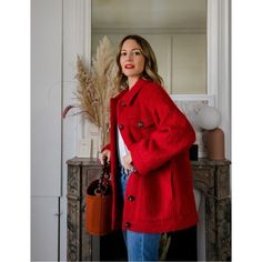 Reposhing This Item I Purchased From @Elizabeth_tera. Didn’t Fit Properly. Is In Great Condition Questions? Leave A Comment Below! Red Peacoat, Black Opaque Tights, French Wardrobe, Style Staples, Wool Wrap Coat, Wardrobe Edit, Spring Skirts, Checked Blazer, Cold Weather Outfits