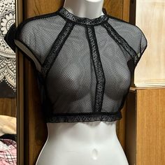 Very Sexy By Victoria’s Secret Mesh Crop Top Zip Up Back Nwot Small Measures Approx 14x14 Black Mesh Cropped Top, Edgy Black Mesh Top For Club, Chic Fitted Fishnet Mesh Top, Edgy Mesh Crop Top For Party, Fishnet Mesh Crop Top For Night Out, Black Stretch Mesh Top For Club, Edgy Fitted Mesh Top For Club, Edgy Mesh Crop Top For Night Out, Black Cropped Mesh Top