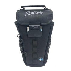 a black case with the word flexsafe on it and a camera attached to it