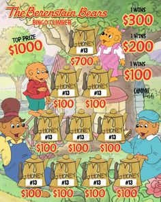 the berenstah bears'big climber $ 500 prize game is shown