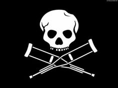 a skull and two crossed swords on a black background