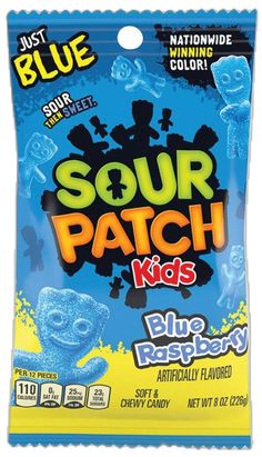 Wholesale Sour Patch Kids Blue 8 Oz Peg Bag Bulk Blue Sour Patch Kids, Blue Sour Patch, Sour Patches, Terry's Chocolate Orange, Tim Tam, Tartaric Acid, Soft Candy, Chewy Candy, Sour Patch Kids