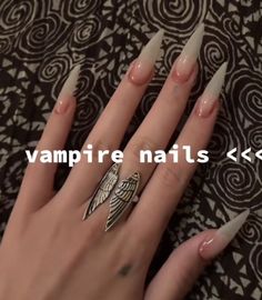 Vampire Nails Aesthetic, Creepy Nails, Cat Claw Nails, Vampire Nails