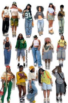 Black Jean Corset Outfit, Hbcu Tailgate Outfit Black Women, Outfit With Jorts And Crop Top, 90s Streetwear Black Women, Jordan Inspired Outfits, Casual Outfits Mood Board, 90s Outfit Inspo Black Women, New Jersey Aesthetic Outfits, Casual Outfits Crop Top