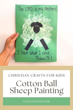 cotton ball sheep painting craft for kids Cotton Ball Painting, Cotton Ball Sheep, Christian Craft Ideas, Painting Sheep, Sheep Craft, Painting Crafts For Kids, Ball Painting, Sheep Paintings, Sheep Crafts