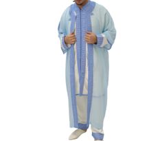 Moroccan jabador men , kaftan for men, Moroccan kaftan for wedding, Djellaba This Moroccan caftan for men is so elegant , it can be worn in special occasions or big events. this Moroccan garment comes with 3 pieces , the long kaftan , the pants, and the long coat. Ceremonial Dabka Thobe For Eid, Long Sleeve Thobe For Eid And Traditional Ceremonies, Long Ceremonial Thobe With Dabka, Ceremonial Long Sleeve Kaftan For Eid, Blue Thobe For Traditional Ceremonies, Blue Long Sleeve Thobe For Traditional Ceremonies, Ceremonial Long Sleeve Agbada For Eid, Kaftan For Wedding, Caftan For Men