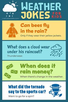 four different types of weather infos for kids to use in their classroom or home