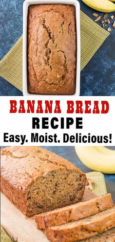 banana bread recipe with text overlay