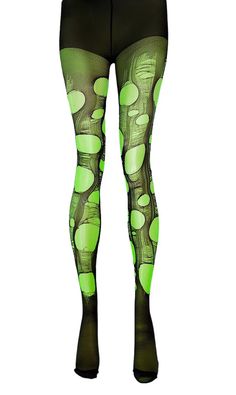 Neon Green Black Fishnet Tights Rave Accessories Ripped Tights Fishnet Stockings Goth Tights Distressed Tights Fishnet Leggings - Etsy Green Cybergoth, Slime Clothes, Green Goth, Ripped Fishnets, Goth Tights, Neon Green Outfits, Neon Goth, Black Fishnet Tights