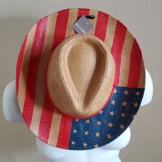 New With Tags~ Never Worn! Adult Mens Womens Falls Creek American Flag Cowboy Cowgirl Hat Americana Curved Brim Hat For 4th Of July, Americana Style Curved Brim Hat For 4th Of July, 4th Of July Americana Hat With Curved Brim, Red Casual Panama Hat With Curved Brim, Casual Red Panama Hat With Curved Brim, Americana Hat For 4th Of July, Casual Red Panama Hat With Short Brim, Patriotic Blue Hat For Memorial Day, Patriotic Red Hat For Memorial Day