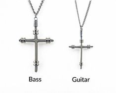 Bass String Cross - Retuned Jewelry Aesthetic Ropa, Guitar Jewelry, Guitar String Jewelry, Guitar String Bracelet, Guitar Ideas, Guitar Strings, Jewellery Ideas, String Bracelet, Lariat Necklace