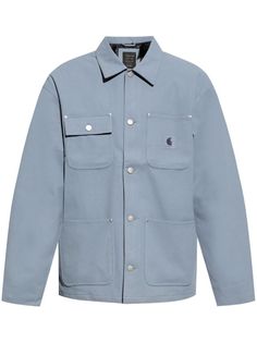 Carhartt WIP Michigan Suede Shirt Jacket - Farfetch Flat Collar, Blue Suede, Light Jacket, Powder Blue, Jacket Style