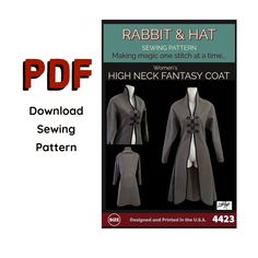 the sewing pattern for rabbit and hat is shown in three different sizes, including one coat