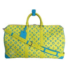 Louis Vuitton Monogram Playground Keepall Bandouliere Robin Blue, Vanity Bag, Handbag Outfit, Luggage Tag, Zip Top