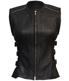 Sleeveless Fitted Leather Biker Jacket, Fitted Sleeveless Leather Biker Jacket, Sleeveless Leather Jacket For Biker Events, Fitted Sleeveless Biker Jacket For Biker Events, Fitted Sleeveless Biker Jacket For Events, Moto Style Sleeveless Vest For Biker Events, Sleeveless Biker Leather Jacket For Biker Events, Black Fitted Moto Vest, Sleeveless Biker Leather Vest Jacket