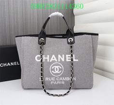 Size: 38cm*29cm*13cm It comes with Dust box, Care manual, Tag, and Paper bag. Kendall Jenner Chanel, Chanel Tote Bag, Gray Handbags, Chanel Tote, Chanel Deauville Tote Bag, Beach Tote, Canvas Leather, Bag Storage, Bags Handbags