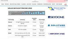 the website for solar lighting products is displayed in this screenshote photo, which shows prices