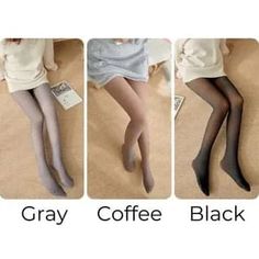 Fleece Chic's online boutique offers these warm and super cozy Fake Translucent Fleece Tights in three fashionable colors. Which one do you prefer? Choose your color and place your order today. Black Comfort Stretch Tights For Winter, Winter Black Comfort Stretch Tights, White Stretch Hosiery For Winter, Winter White Stretch Hosiery, Comfortable Solid Color Winter Hosiery, Comfortable Winter Hosiery In Solid Color, High Stretch Casual Winter Tights, Stretch Gray Hosiery For Winter, High Stretch Gray Tights For Fall