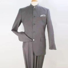 Stylish Design: 5-Button Mandarin/Banded Collar Suit With Round Bottom And Matching Pleated Pants. Comfortable Fit: Soft And Breathable Fabric Ensures All-Day Comfort. Versatile: Perfect For Any Special Occasion Or Business Event. This 5 Button Mandarin/Banded Collar Suit Is The Perfect Blend Of Style And Comfort. Crafted From A Soft And Breathable Fabric, This Suit Is Designed To Provide All-Day Comfort. The 5-Button Mandarin/Banded Collar And Round Bottom, Along With The Matching Pleated Pants, Make This Suit A Great Choice For Any Special Occasion Or Business Event. Business Events, Pleated Pants, Mens Fashion Suits, Suit Fashion, Mandarin Collar, Blazer Suit, Mens Suits, Breathable Fabric, Light Grey