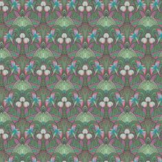 an image of a green and pink pattern with flowers on the bottom half of it