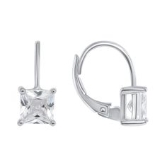 Weight: 4.6 0925 Silver Square Solitare Hoop Earrings Rhodium Plated Nickle Free Liver Backing Metal Type: Silver Item#Sh-Be10677-9 Silver Dangle Hoop Earrings With Prong Setting, Silver Lever Back Earrings For Formal Occasions, Modern Sterling Silver Hoop Earrings With Prong Setting, Classic Sterling Silver Jewelry With Lever Back, Elegant Earrings With Sterling Silver Clasp, Silver Huggie Earrings With Sterling Silver Clasp, Sterling Silver Huggie Earrings With Lever Back, Fine Jewelry Silver Earrings With Lever Back, Classic Silver Jewelry With Lever Back Ear Wires