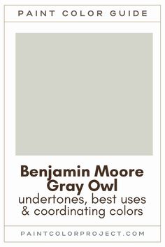 the paint color guide for benjam moore gray owl undertones, best uses and coordinating colors